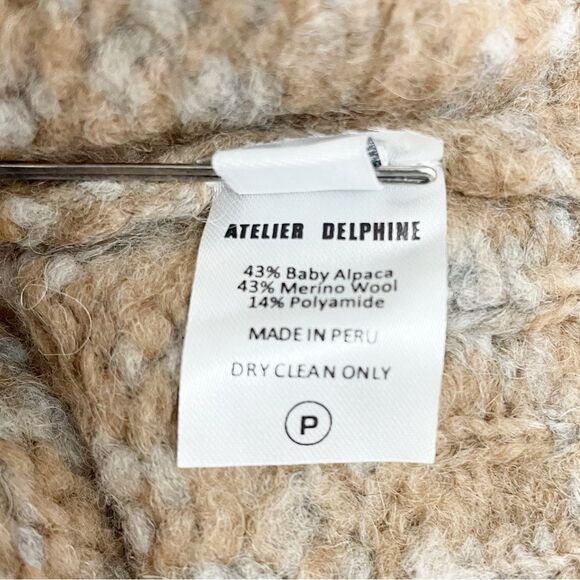 Atelier Delphine Baby Alpaca Melange Balloon Sleeve Sweater in Bambi Size XS/S - Picture 14 of 15